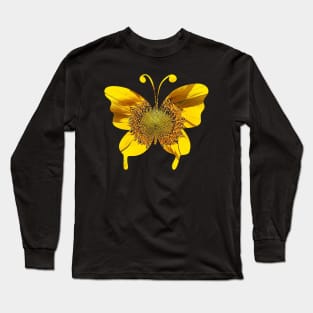 Butterfly Sunflower Long Sleeve T-Shirt